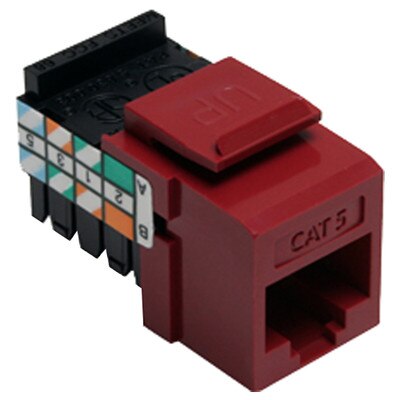 Leviton QuickPort Cat5 Snap-In Connector, Dark Red